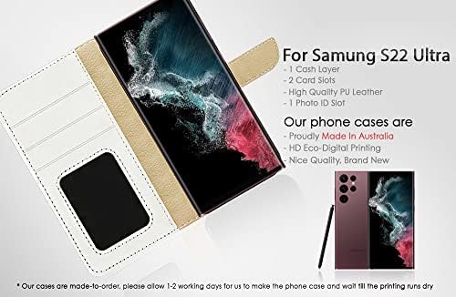 За Samsung S22 Ultra, За Samsung Galaxy S22 Ultra, Дизајниран Флип Паричник Телефон Случај Покритие, A21803 Вратоврска Боја
