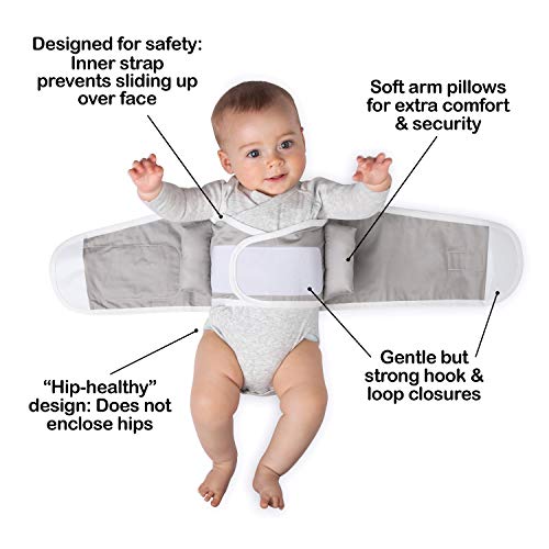 Anna & EVE® - Baby Swaddle Strap®, прилагодливи раце само завиткани за безбедно спиење - мала големина одговара на градите 13,5 до 17,