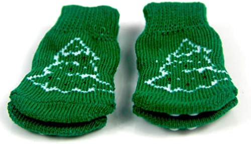 Ipetboom на отворено работи Божиќни чорапи за кучиња кои не се памучни чорапи со шепи за заштити, носени чорапи, миленичиња кученце мачка Божиќ чорапи - Зелени заштитни?
