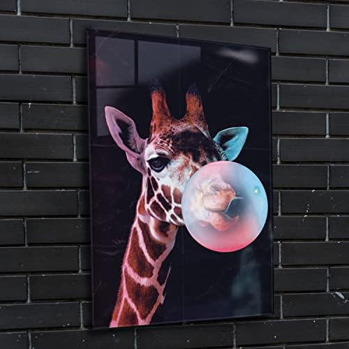 ЕГД акрилна стаклена рамка модерна wallидна уметност жирафа неонски серии - акрилна wallидна уметност - уметнички дела за печатење на слики