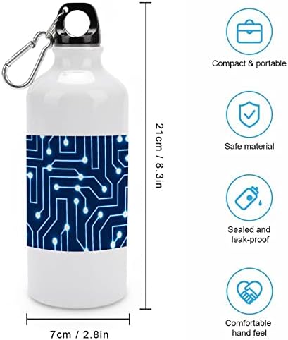 Сино коло, спортско шише со шише со вода што може да се употреби со алуминиумско изолирано кригла за отворено