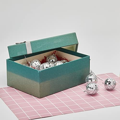 Xcrui 24 парчиња 1,6 ”мини диско огледало топка, божиќни топки украси Божиќни дрвја што висат топчиња приврзоци со лента за прицврстување за