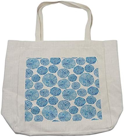 Торба за купување на акварели Амбесон, јапонски цветен круг ливче, инспирирана рака нацртана источна, еколошка торба за еднократно за намирници