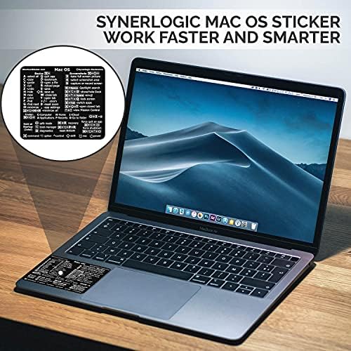 Synerlogic Mac OS Reference Chintobute налепница на тастатурата, ламинирана винил, без престој, за MacBook Air/Pro/Imac/Mini