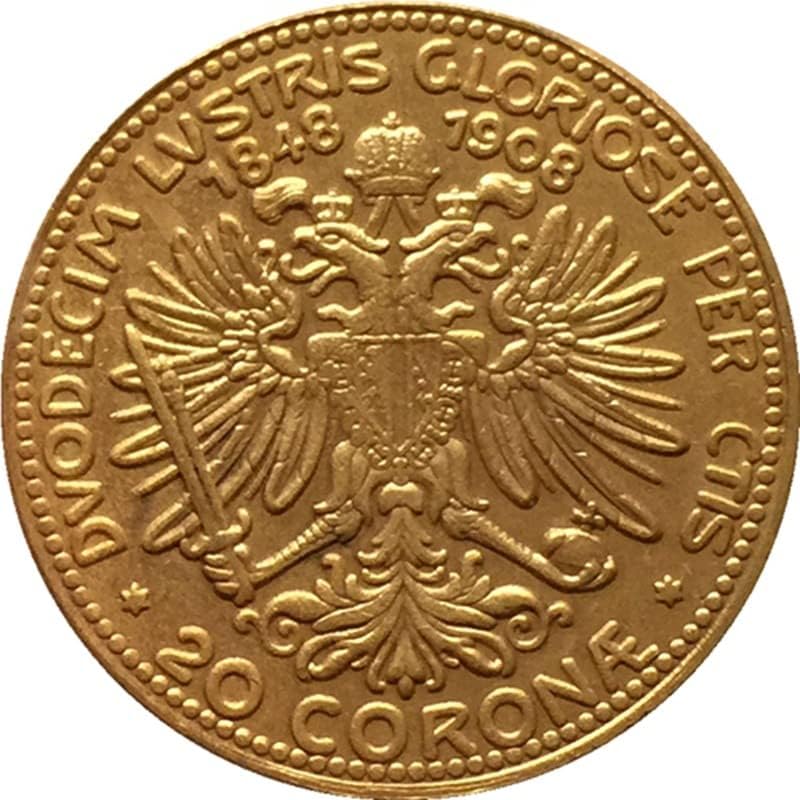 1908 австриски монети бакарни златни позлатени антички монети монети занаетчиска колекција може да дува