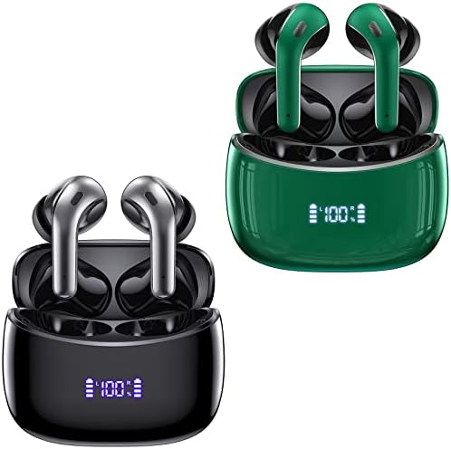 2 комплети безжични слушалки за уши Bluetooth Слушалки 60H Пупки за играње на ушите со LED Електрични прикази за полнење Случајни слушалки
