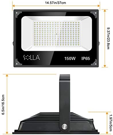 СОЛА 3 Пакет 150w LED Светло За Поплави, IP65 Водоотпорен, 36000lm, 2500w Еквивалент, Супер Светли Надворешни Безбедносни Светла, 3000k Топло