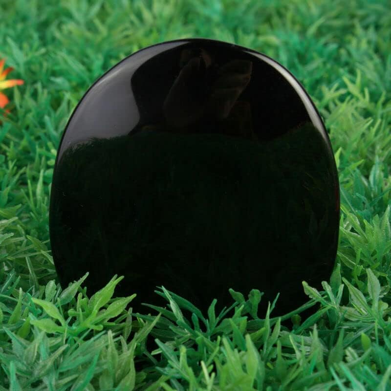 Овална црна опсидијан палма камен исцелување кристален скапоцен камен -камен камен