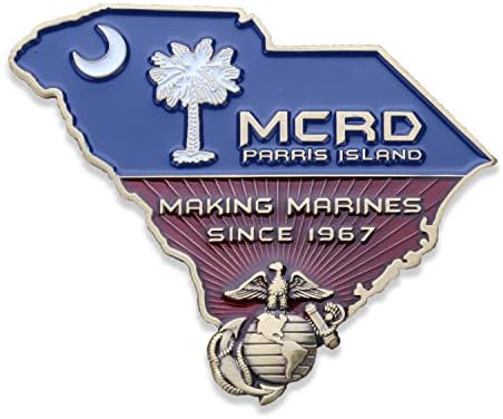 USMC Париз Островот Предизвик Монета-Mcrd Маринскиот Корпус Регрутира Депо Воена Монета-Предизвик Монета Дизајниран Од Страна На Маринците За Маринци!