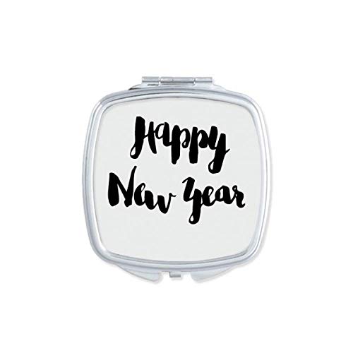 Среќна нова година цитат со ракопис огледало преносен преносен џеб за џеб