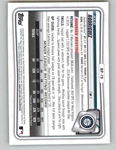 2020 Bowman Prospects Camo BP-19 Julio Rodriguez RC Rocie Seatetle Mariners MLB Baseball Trading Card