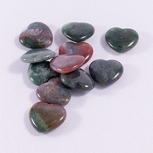 ANCAC 10 парчиња зелена Индија Агати Агати форма на срцева форма кристал чакра заздравувајќи камења камења Пендирант реики минерали Рачно