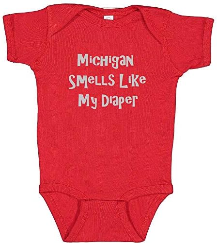 Охајо држава Бакии Бебе новороденче туш подарок Мичиген мириса на мојата пелена Смешна ривалска екипа на ползав каросерија