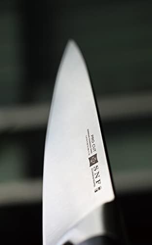 SNFSchneidteufel Про Сече Фалсификувани 8 Инчен Готвач Нож Изработени Од X50CrMoV15 Нерѓосувачки Челик И Црна Designономски Рачка Дизајн, Совршен