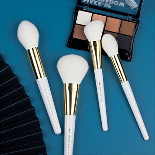 Лукио бисело бело 13 парчиња синтетички четки за шминка за коса сет-шик алатки за убавина-основачки прашок контура за очи