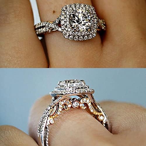 Moissanite прстени за жени позлатен квадратен дијамант принцеза прстен злато дијамантски прстен за ангажман најнови дизајни за венчаници