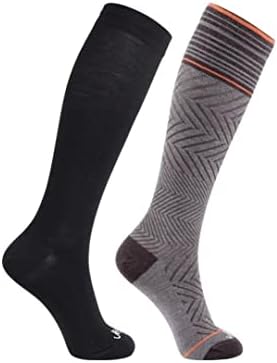 Чорапи за компресија на волна од 76% мерино волна 15-20ммхг Беспрекорна пети за жени и мажи