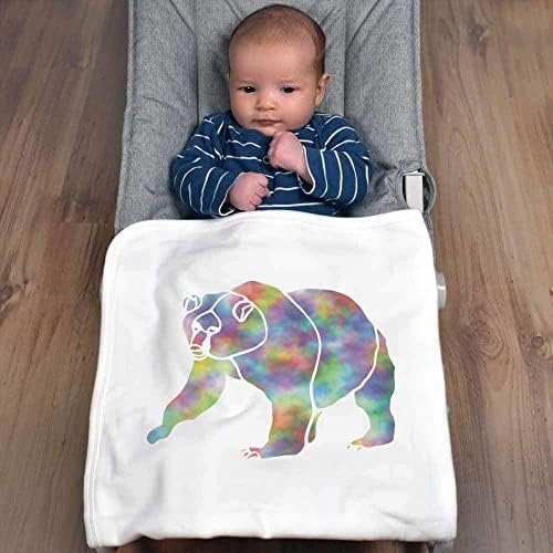 Azeeda „Шарена мечка“ памучно бебе ќебе/шал