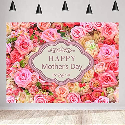 ВОЛАДА 10х8фт Среќен Ден На Мајките Фотографија Позадина Ден На Мајката Цвеќиња Ѕидна Фотографија Позадина Розова Цвет Ѕид Позадина Мајки Ден