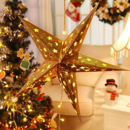 Небесен декор генерички 5 парчиња 30 см starвезда starвезда фенер хартија starвезда таванот за лабави Божиќ виси фенерчиња за Божиќни