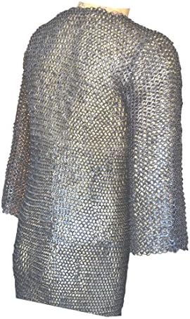 Средновековна оклопна ланец на AllBestStuff Голема кошула со аспиратор 9 мм рамен занишан со мијалник апс