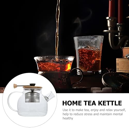 Виномо чист чај котел стаклен чајник со отстранлив инфузер, котел за безбеден чај од шпорет, цветање и лабав производител на чај од лисја