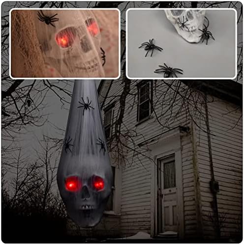 Didiseaon Ноќта на вештерките што висат светло череп застрашувачка прогонувана куќа виси анимирана череп глава со пајак мрежи гаден