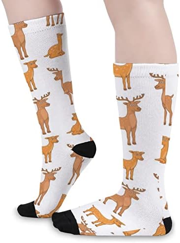 Модели на елени печатени чорапи за појавување на бои Атлетски колени високи чорапи за жени мажи