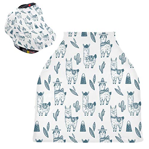 Слатка алпаки за седишта за бебиња за автомобили - шамија за доење, мулти -употреба на крошна на автомобили, за унисекс бебе