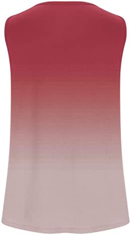 Резервоари за боја на врски за жени Контраст на врвните кошули Обични туники без ракави Туника Тркалачки Врати на вратот 2023