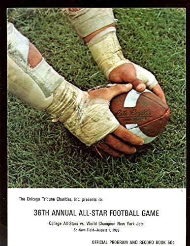 1 август 1969 година ФБ Програма колеџ Сите starsвезди против Светскиот шампион Newујорк etsетс екс - НФЛ програми