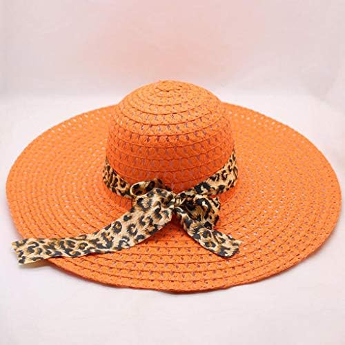 Womenените голема слама капа за печатење леопард широка плажа сонце флопи капачиња бејзбол капачиња восочни памучни рамни капачиња