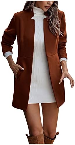 ADSSDQ мулти-џеб полиестерска надворешна облека женски јога цврста боја салон палто топол буги ракав vneck лабава нови години
