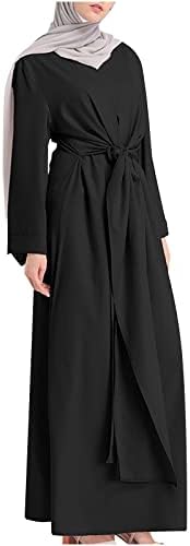 Museенски муслимански фустани исламски облечен фустан конзервативен абаја макси кафтан облекување долги ракави молитвена облека