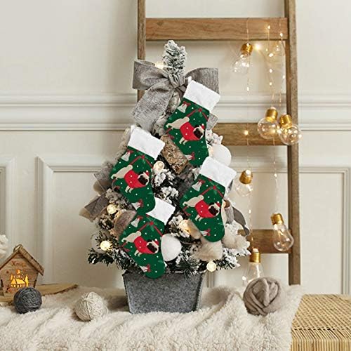 Алаза Божиќни чорапи Божиќно мачкало Класик Персонализирани мали декорации за порибување за семејни сезонски празници за забави Декор од 4.7,87