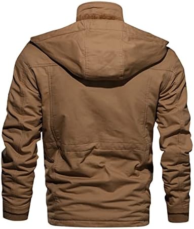 ADSSDQ Менс -бомбардерска јакна, одење со долг ракав зимски долг ветерник мажи модерна цврста боја дебела V вратот палта10