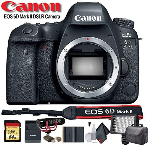 Canon EOS 6D Mark II Dslr Камера W/Торба, Дополнителна Батерија, LED Светло, Микрофон, Филтри И Повеќе-Напреден Пакет