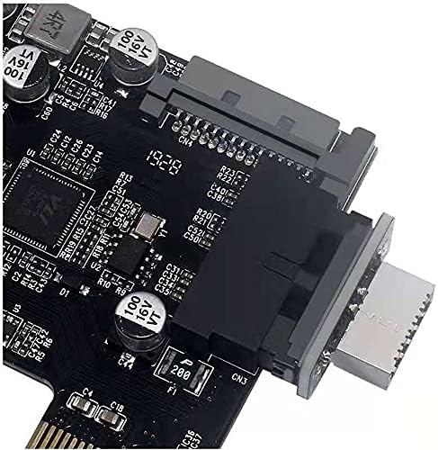 УСБ Адаптер За Преден Панел, XCZZYB Вертикален USB 3.1 Клуч За Приклучок на Предниот Панел-Адаптер За Заглавие Од Тип-е до USB 3.0 20pin