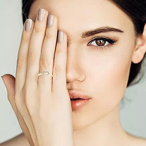 2023 Нов дијамант Loveубов Gifиф прстен креативен ангажман дами дами од срце-срце накит 1 прстен