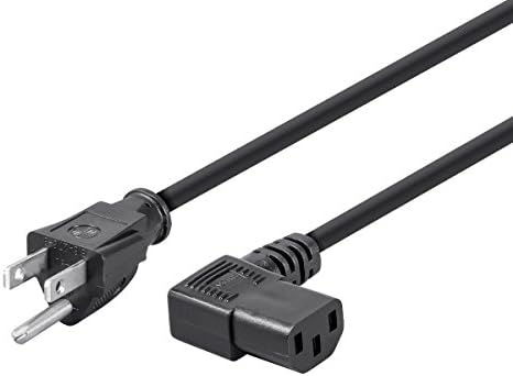 Monoprice 10ft 16awg кабел за кабел за електричен кабел за електрична енергија w/ 3 придвижувач на компјутерски приклучок за напојување - црна