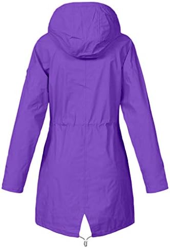 Јакна за дожд за жени лесна цврста боја активна спортска облека за надворешна облека, моден лесен мантил со аспиратор