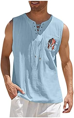 Плус големина вклопуваат маички без ракави мажи со џебови фестивалска блуза тенок удобен слоган гроздобер v врат вечера блузи
