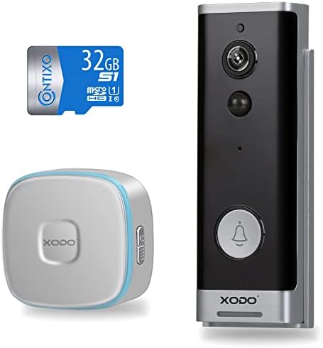 XODO VD1 WiFi Видео Камера На Вратата, Безжична Камера На Вратата Со Ѕвонче, 1080P HD, 2-Насочен Аудио, Откривање На Движење,