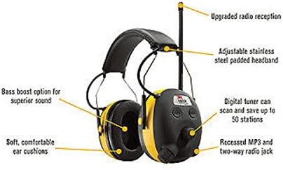 Rop Shop Peltor WorkTunes Digital AM FM MP3 радио слушалки за слушање на слухот за уши