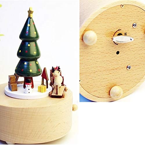 XJJZS Музичка кутија креативна Божиќ ретро дрвена ротирачка музичка кутија музичка кутија роденденски подарок девојки