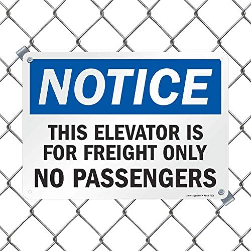 SmartSign „Известување - Овој лифт е само за шпедиција, без патници“ | 10 x 14 пластика