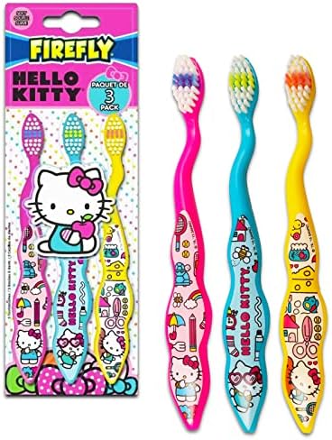 Здраво Кити сет за бања - 4 компјутер Hello Kitty додатоци за бања пакет со четки за заби Hello Kitty и повеќе