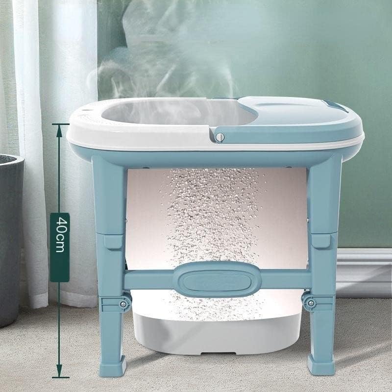 Пластична када за нозе Нарнтон, пластична корпа за преклопување за бања за нозе во домаќинството со масажер