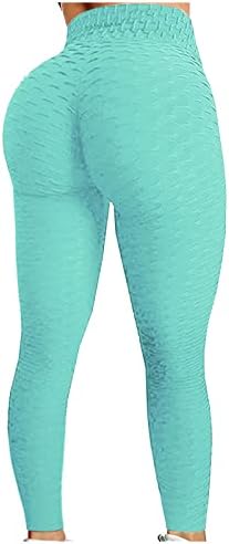 Хеланки со високи половини за жени меки атлетски стомачни контролни удобни печатени панталони за водење на велосипедска јога