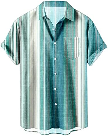 2023 Нов машки шарен летен краток ракав Хавајците Редовно вклопување копче надолу со кошули Фази топол палење